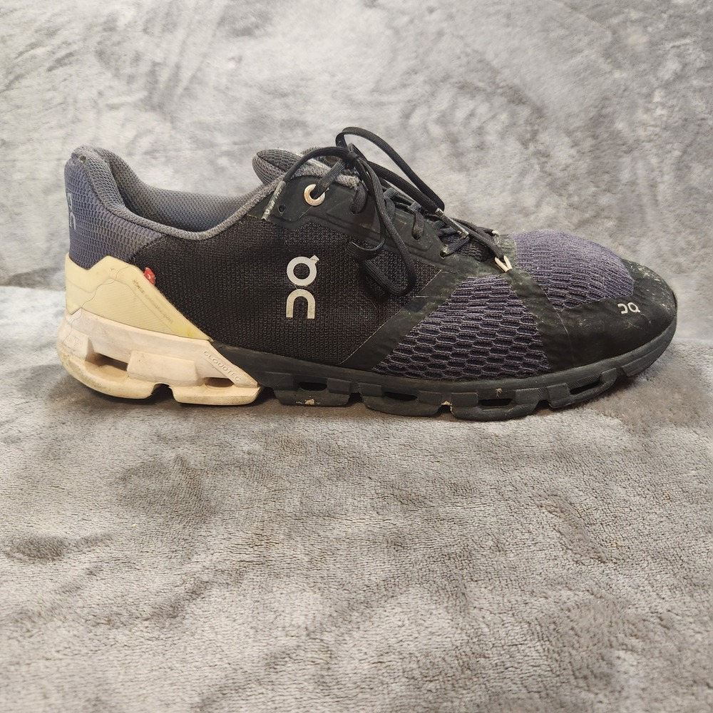 On Cloud Mens Shoes 12 Wide Black Cloudflyer Sneakers Road Running Gym Training